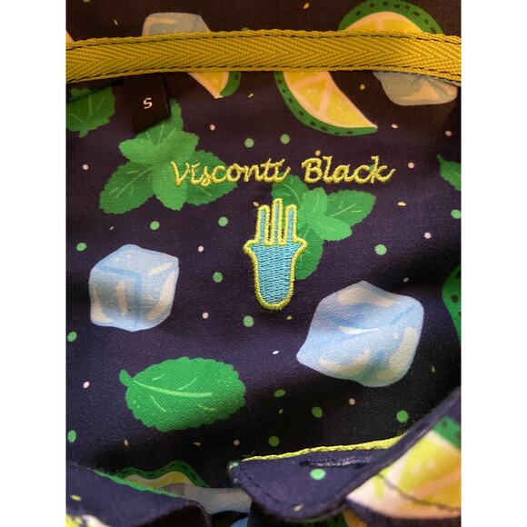 Visconti Black Men's Small Casual Button Up Shirt Short Sleeve Stretch NEW - Picture 11 of 13